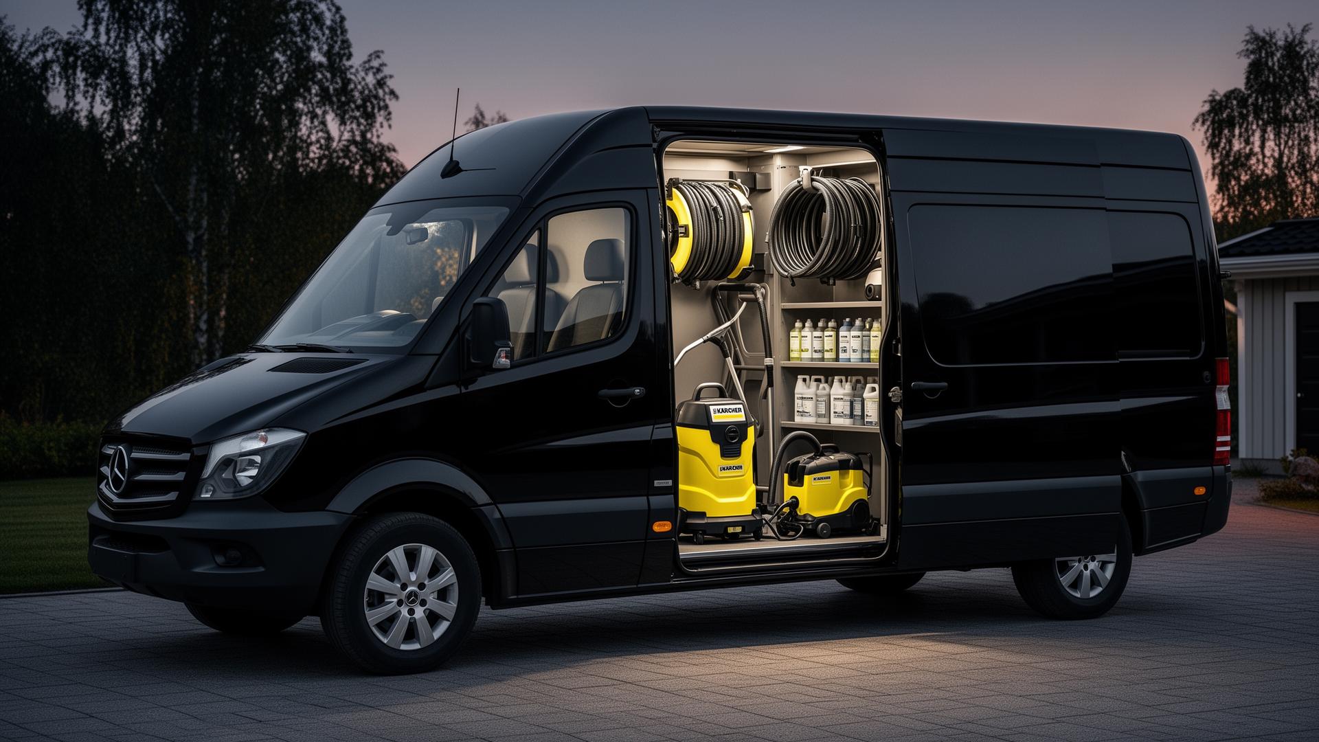 Mobile detailing van arriving at a Helsinki home